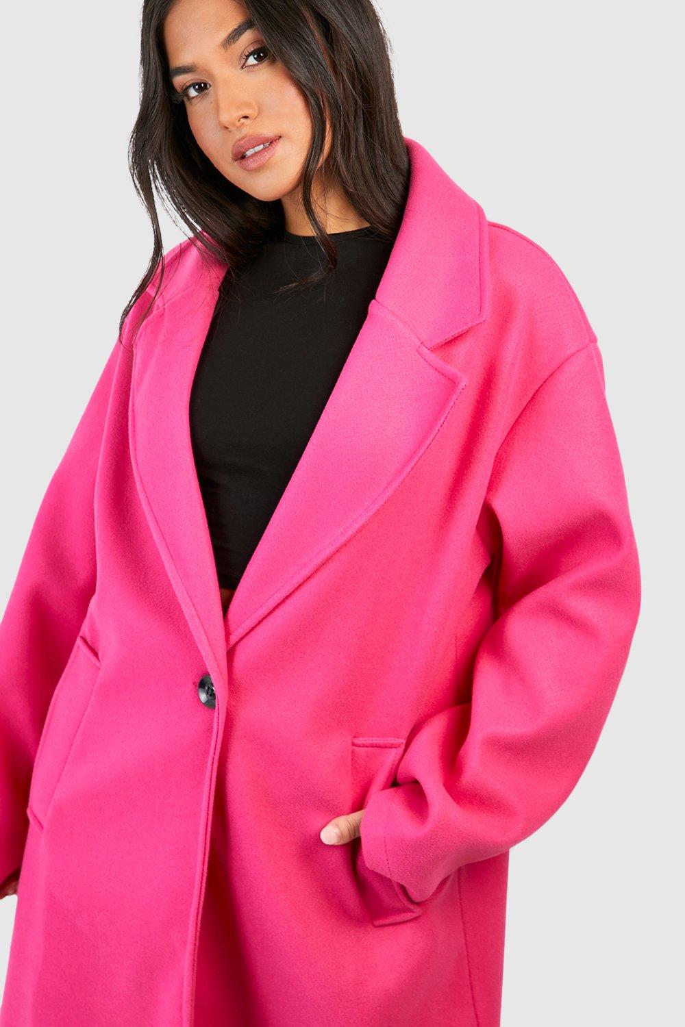 Cerise pink cheap wool coat